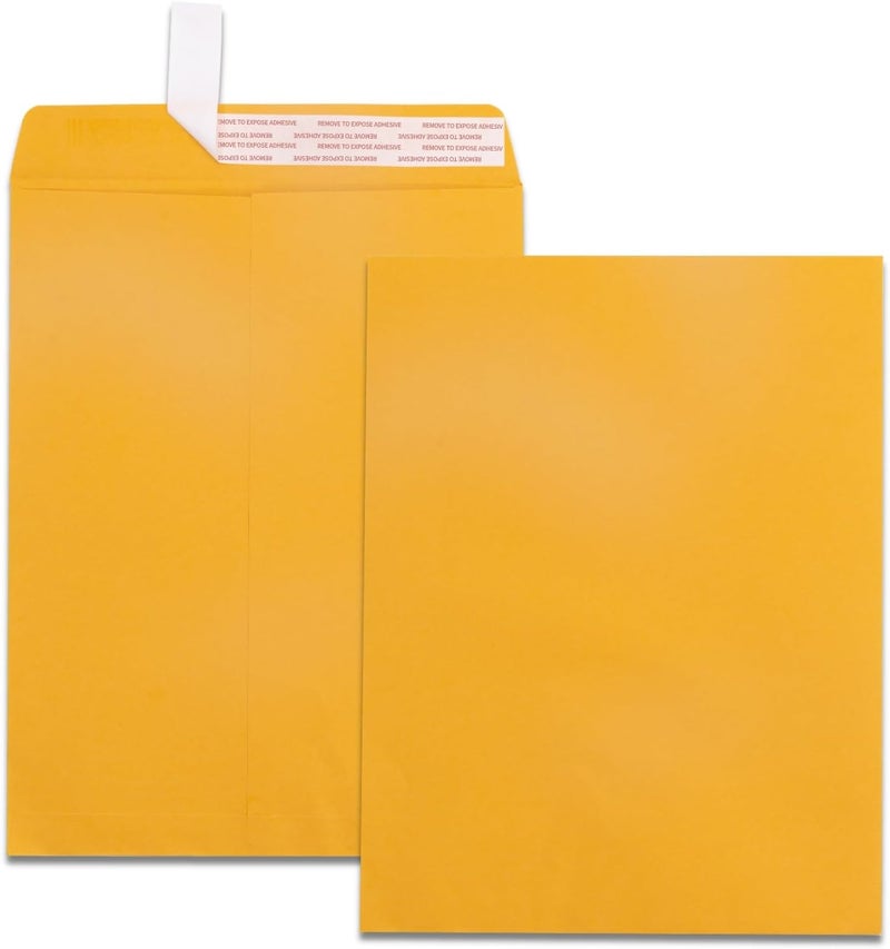 Creebe 100 Pack Self Seal Manilla Envelopes 10x13, Catalog Envelopes Yellow Brown Large Envelopes with Peel and Seal Flap for Mailing, Organizing and Storage - Image 1